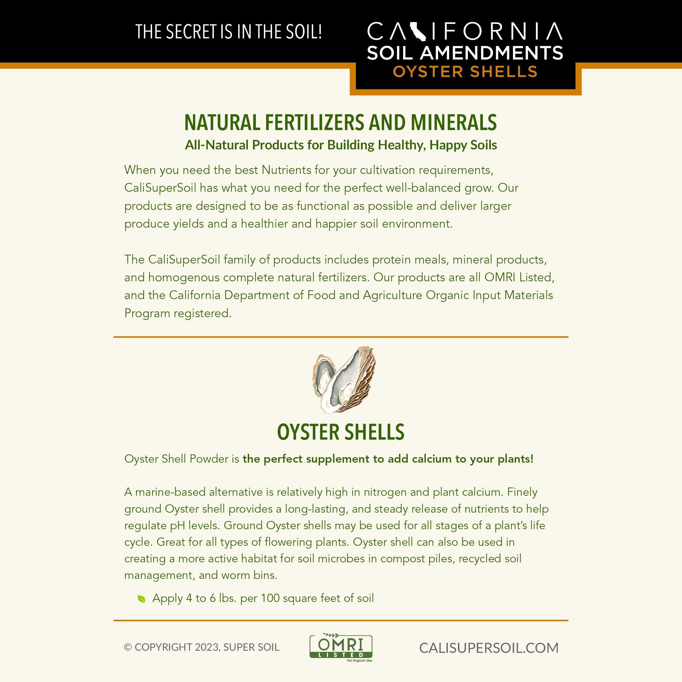 Oyster Shells Label Back